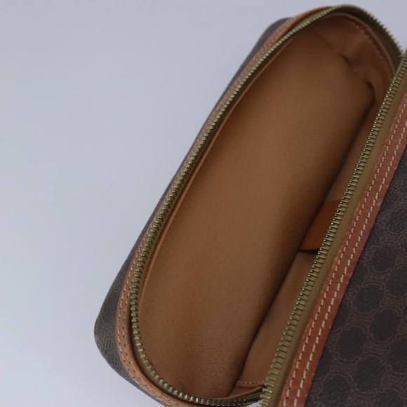 CELINE Macadam Canvas Hand Bag PVC Leather Brown Auth ar12788 - Picture 10 of 16